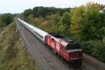 VIA Train with F40PH-2 6415(in fornt) and F40PH-2 6403  50 Years CBC Radio-Canada  (back) on 3.10.2009 at Bayview Junction. 
