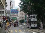 A tram in a typical street of Hongkong, Sept.