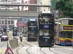 Hongkong tramways was founded in 1904. The first 26 trains were single-deck, but today you will only find double-deck tramcars. Sept. 2007