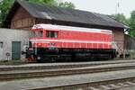 Retro-liveried KDS 721 517 welcomes the visitors of the railway museum in Luzna u Rakovnika on 13 May 2012.