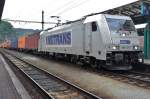 Metrans 386 013 stands at Decin hl.n. on 22 May 2015.
