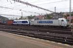 Metrans 386 023 pauses with her train at Bratislava hl.st. on 19 September 2017.