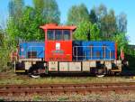 CD Cargo 708 004-5 on the 1th of May, 2012 on the Railway station Březnice.