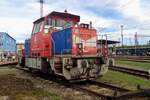 CD shunter 708 004 takes a break during the National Railway Day 22 September 2018 in the CD works in Ceske Budejovice.