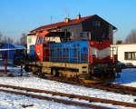 CD 714 231-8 on railway station Kladno at 18.1. 2016.