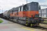 On 28 May 2015 AWT 740 819 hauls a freight through Ostrava hl.n.