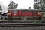 CD Kocour 742 082 takes a break at Hranice nad Morave on a grey and rainy 15 September 2018.