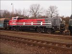 CZ LOKO 744 001-9 in railvay station Hostivice on 16.1.2015.