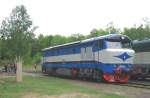 Bardotka T 478 1002 in quasi-Paul Arzens colours stands in Luzna u Rakovnika on 13 May 2012. 
