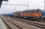 AWT 753 709 with tank train stands at Breclav on 1 January 2017.