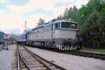 T478 3001 is about to bank a special train out of the railway museum of Luzna u Rakovnika into the adjacent train station on 13 May 2012.