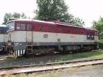 754 061 on the 12th of May, 2012 on the Railway station Děčn.