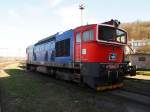 CD Cargo 755 002-3 on the 15th of April, 2013 on the Railway station Kralupy.