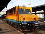 SZDC measuring draisine MD-1 at railwey station Praha Masarykovo on 31 Oct 2012.