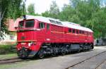 Czech 'Taigatrommel' T 679 1600 stands in the railway museum of Luzna u Rakovnika on 13 May 2012.