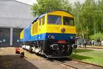 KYKLOP (Cyclops) T499-0002 stands in the railway museum of Luzna u Rakovnika.