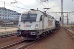 On 4 April 2014 AWT 183 714 passes through Praha-Liben with a rake of empties toward Ostrava.