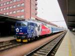 CD 163 043 -to my surprise still in UEFA 2012 livery- at Pardubice hl.n. after bringing in an R from Brno hl.n. on 4 June 2013.

