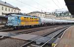 CER 242 219 enters Bratislava hl.st. with a tank train on 19 September 2017.