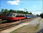 CD 242 245-9 with SP1964 on station Dobřany at 17.7.2018.