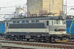 Fifty shades of grey? Grey, grey and grey with black elements are seen on LokoTrain 242 558 at Breclav on a grey first day in 2017.