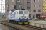 CD advertising loco 362 081 runs round at Praha hl.n. on 31 May 2012 at 08;10 in the morning.
