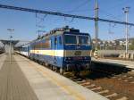 CD 362130-1 with express train to Prague in Zdice station on 12.10.2015 