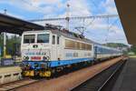 On 9 May 2024 CD 362 110 calls at Klatovy with her Rychlyk to Zelezna Ruda, but she will be swapped for a Diesel loco.