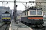141 034-9 and 363 175-1 at Prag, March 1991.