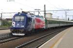 CD soccer loco 380 011 leaves Praha-Liben on 14 May 2012.