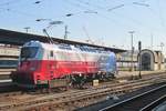 Flagged loco 380 004 stands on 11 September 2018 in Budapest-Keleti.