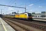 RegioJet 386 201 quits Breclav on 27 June 2022.