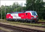 Cargo Motion 193 750-7 (Vectron MS) on September 2nd, 2020 in the Jindřichův Hradec train station. The locomotive is leased from ELL (European Locomotive Leasing Austria)