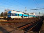 CD 471 070-3 runs from the main train station Kralupy nad Vltavou to Usti nad Labem in 16.12.2013.