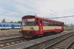 DLB has a shortgae of DMUs and rents CD 810 009 for the first train from Luzna u Rakovnika to Chomutov and the rail car stands at Chomutov on 12 May 2024.