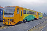 RegioNova 814 143 stands in Rakovnik on 16 May 2018.