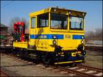 SZDC Heavy small car MUV 74.1 004 in Main railway station Kralupy at 15.4.2013.