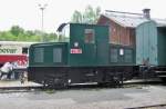 Battery loco E 212 001 stands in the railway museum at Luzna u Rakovnika on 13 May 2012.