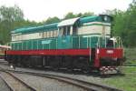 T669 0001 stands in the railway museum at Luzna u Rakovnika on 13 May 2012.