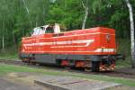 Ex-CSD T 444 162 stands in Luzna u Rakovnika on 13 May 2012.