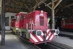 CD shunter 702 034 shelters in the loco shed at the Railway Museum in Luzna u Rakovnika on 11 June 2022.