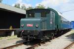 Battery loco E 212 001 stands in the railway muuseum of Luzna u Rakovnika on 10 June 2022 .
