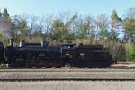 Ex-CSD 434 2186 stands in Luzna u Rakovnika on 10 May 2024 in preparation for the annual Steam Weekend of the railway museum.