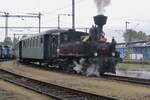 On the terrain of the CD-works at Ceske Budejovice, 310 093 hauls a steam train during the Open Day on 23 September 2018.