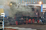 Ex-CSD 423 009 blasts off steam at Bohumin on 23 September 2017.