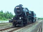 Historical steam locomotive 555.3008 (BR 52)17.6.2012 at the railway station Měcholupy. A special train from Lun u Rakovnka to Měcholupy and back.