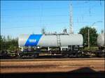 Tank wagon from the seller Duslo with the No. 33 RIV 53 SK-DUSLO 7874 941-7 Zas on 09/11/21 Protivin station.