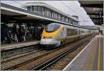 The Eurostar 3999 is arriving at Ashford.