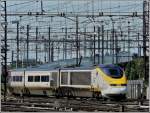 A Eurostar unit is leaving the station Bruxelles Midi on May 30th, 2009.