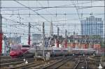 . The PBKA Thalys 4345 is leaving the station of Bruxelles Midi on May 10th, 2013.